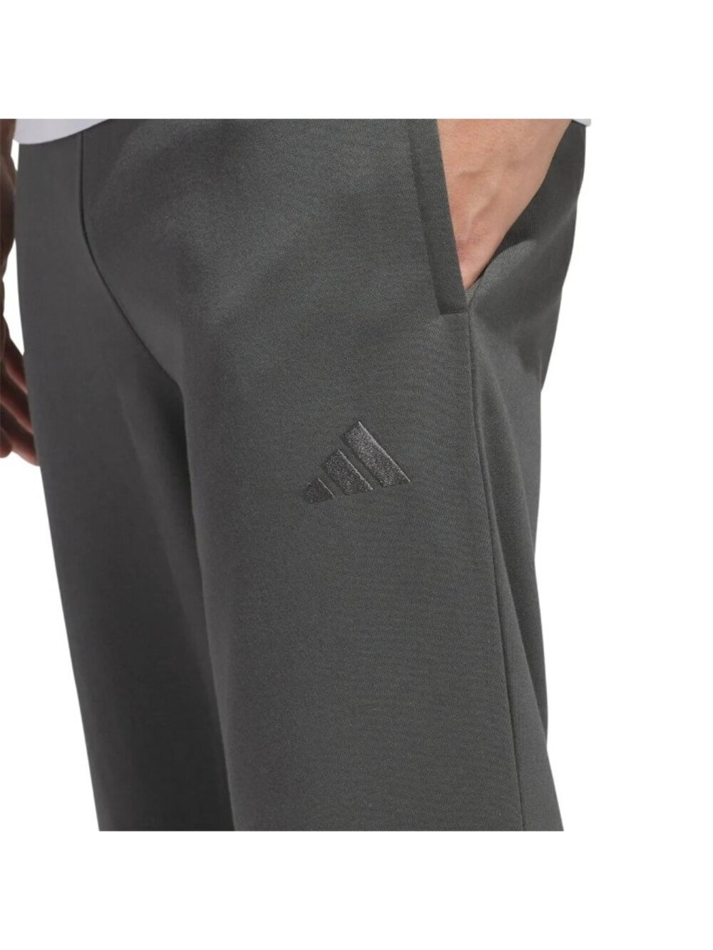 Adidas Men's XL Fleece Lined Pants Gray Lightweight Cotton Blend H2002 - Picture 3 of 10